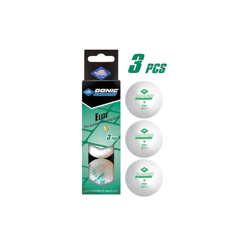 Donic Schildrkrot 1 Star White Elite Ball 3 Pack