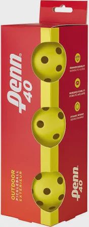 Penn 40 Outdoor Pickleball Balls - Pack of 3 Yellow