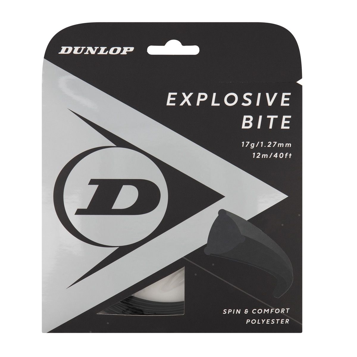 Dunlop Explsive Bite Black 17 Tennis String Set