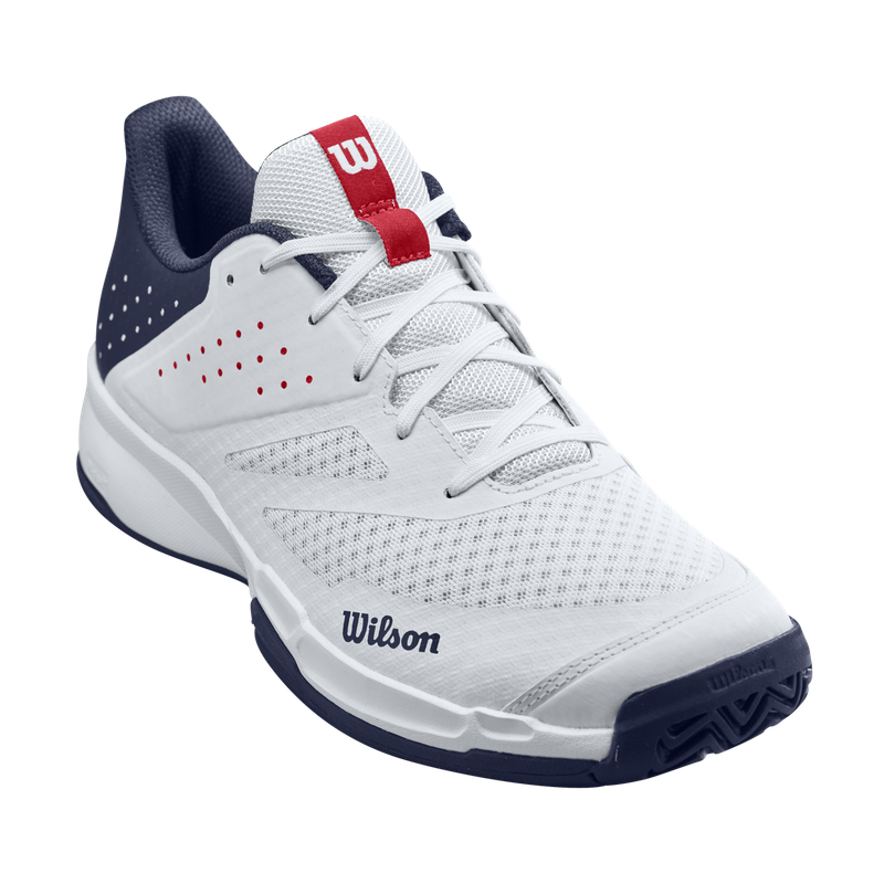 Wilson Kaos Stroke 2.0 Men's All Court Tennis Shoes - White/Peacoat/Red
