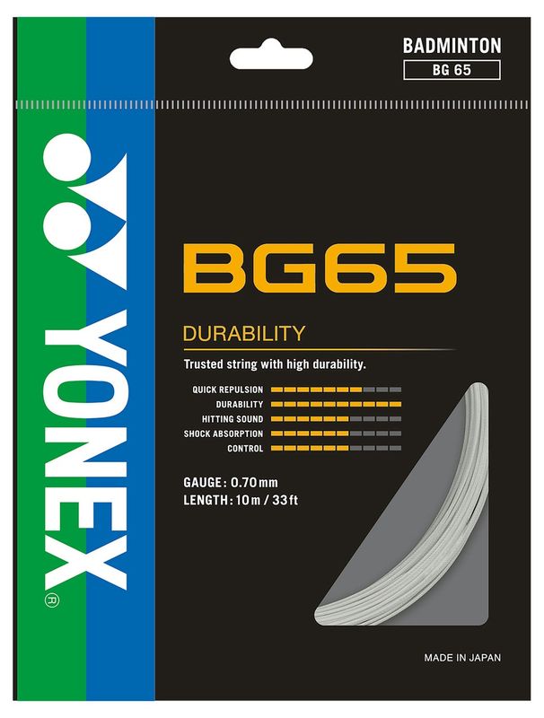 Yonex BG65 Badminton String Set - White