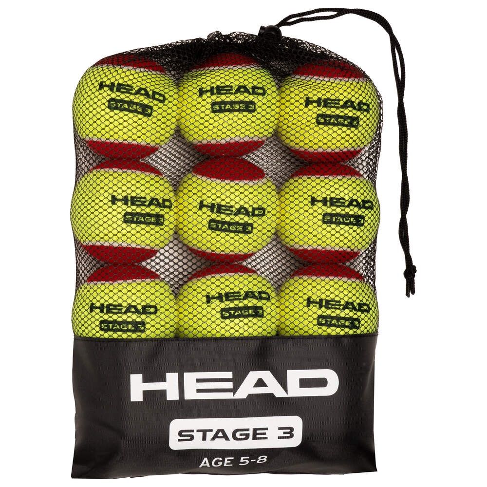 Head Stage 3 Red Tennis Balls 12 Pack Mesh Bag