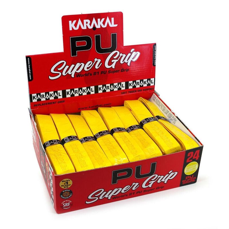 Karakal PU Super Grips Yellow Box of 24 Grips