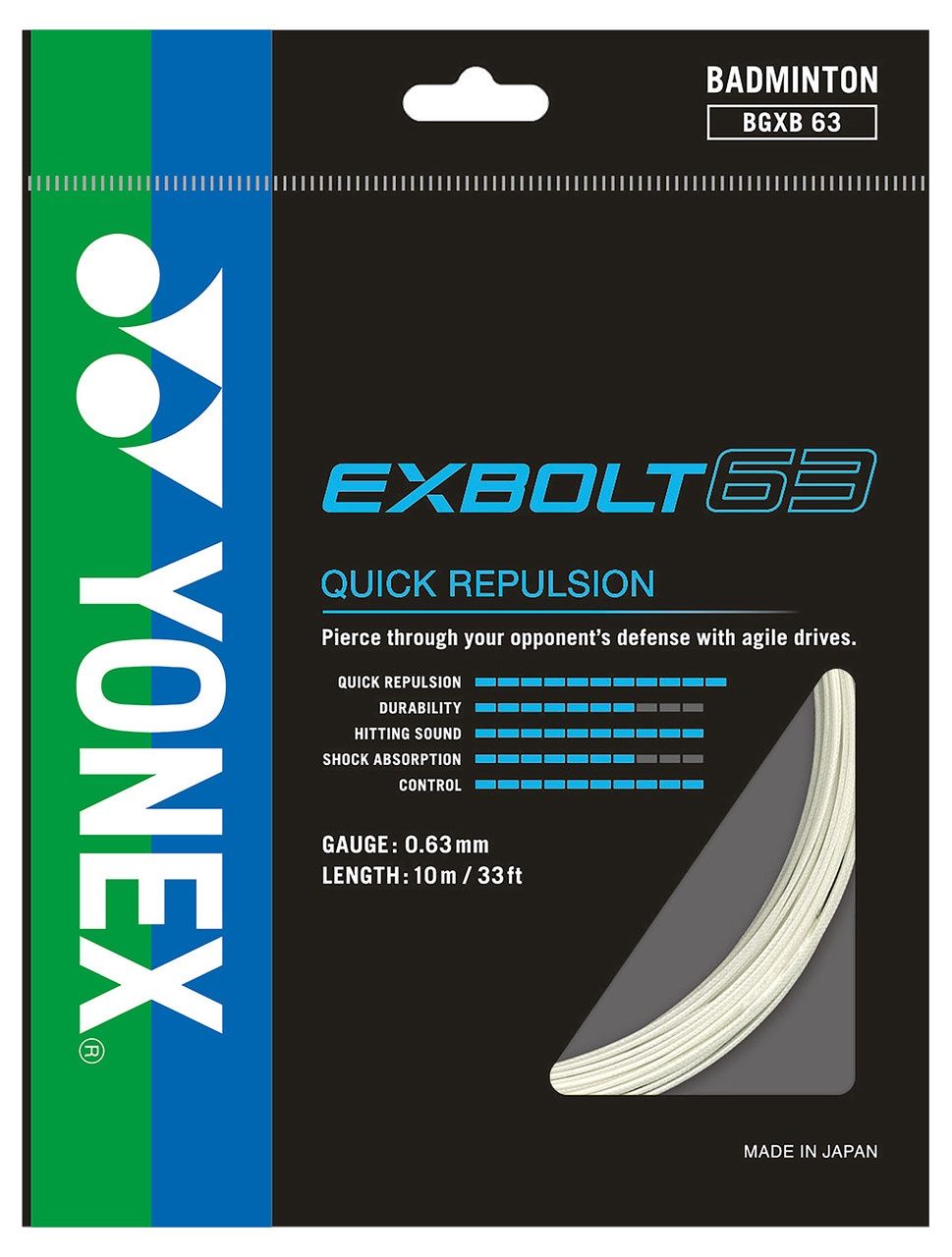 Yonex Exbolt 63 Badminton String Set - White