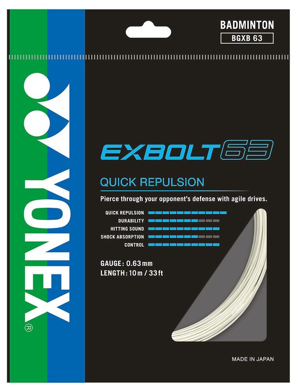 Yonex Exbolt 63 Badminton String Set - White
