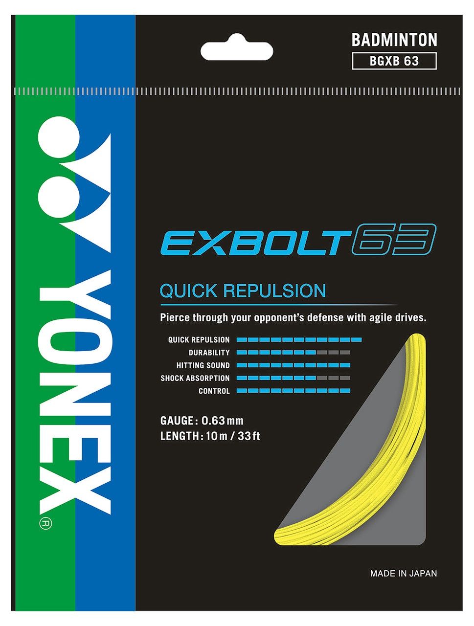 Yonex Exbolt 63 Badminton String Set - Yellow