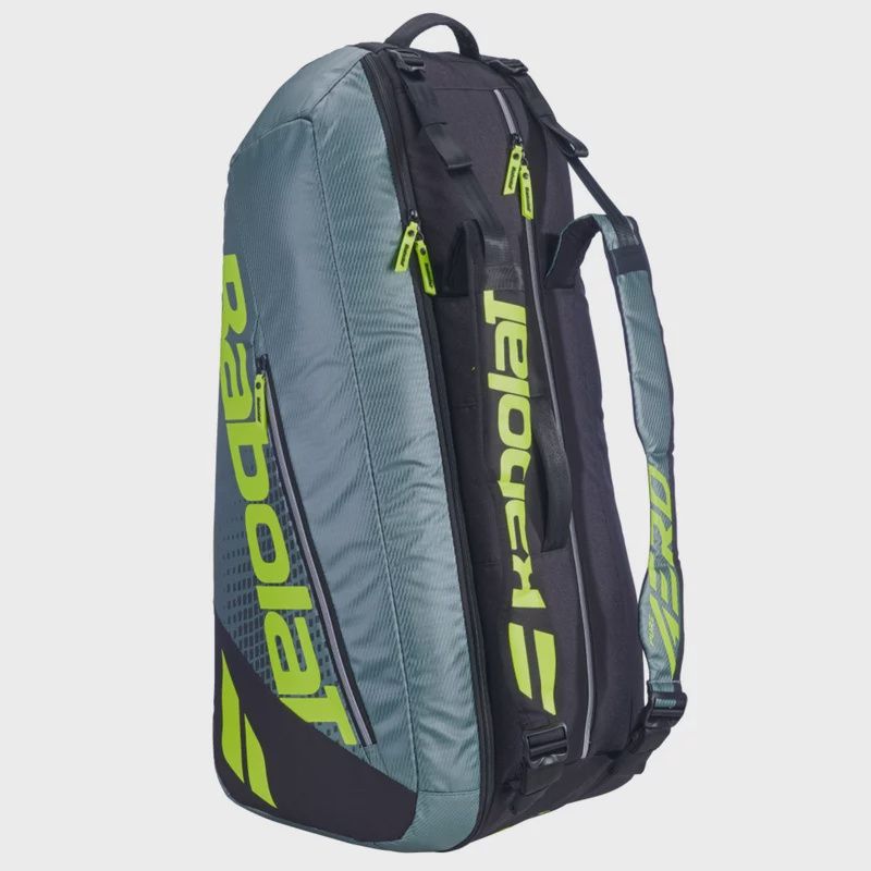 Babolat Pure Aero RH6 Racket Bag - Metallic Grey/ Black/ Fluo Yellow