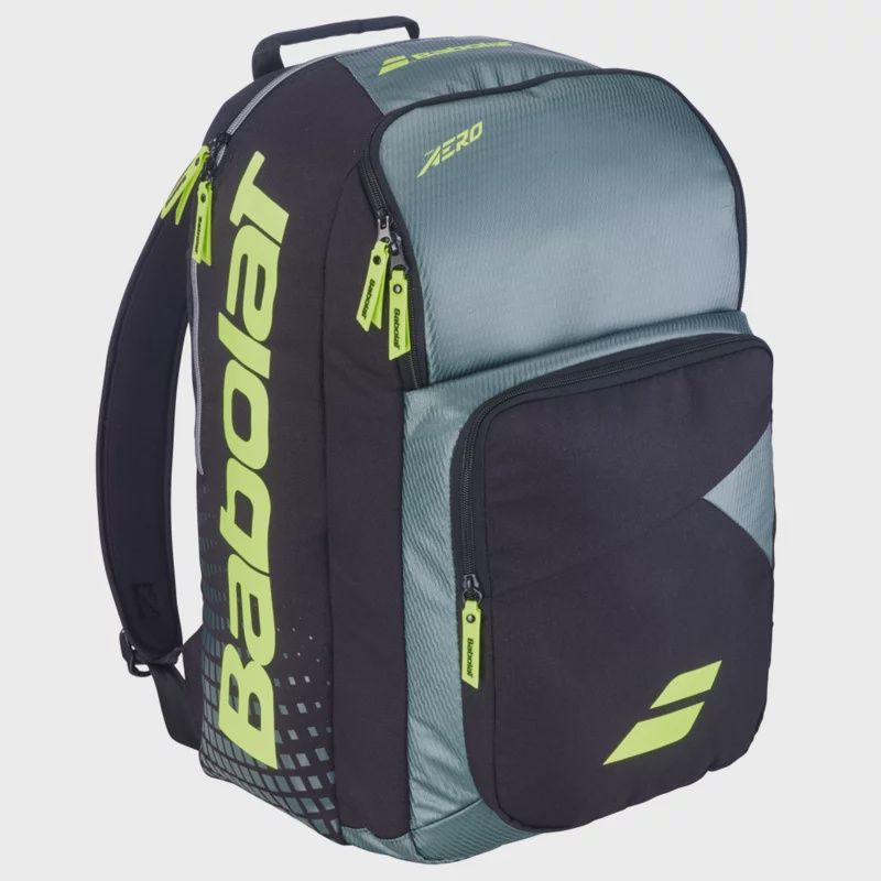 Babolat Pure Aero Backpack - Metallic Grey/ Black/ Fluo Yellow