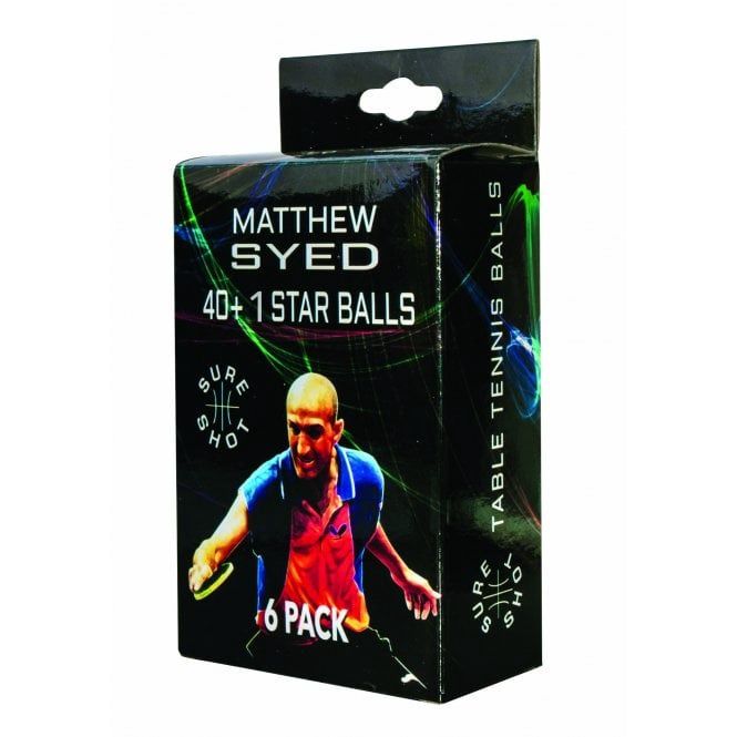Sure Shot Matthew Syed 40+ 1 star balls - Pack of 6