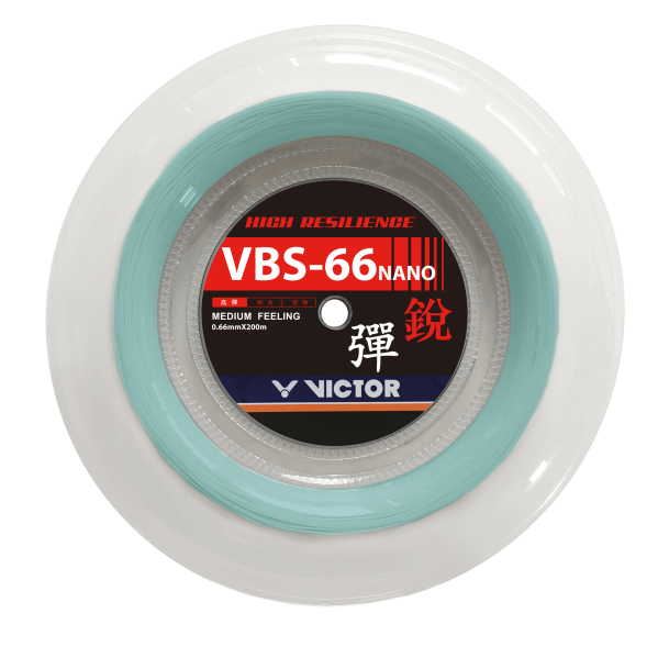 Victor VBS 66 Nano Badminton String - 200m Reel - Light Blue