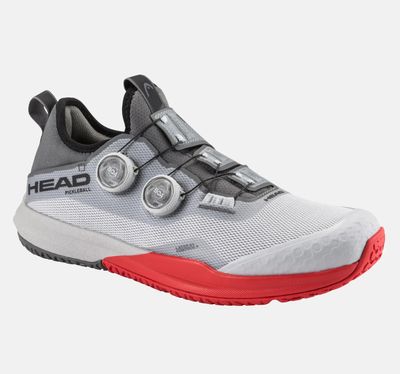 Head Motion Pro BOA Pickleball Shoes (Light Grey/Red)