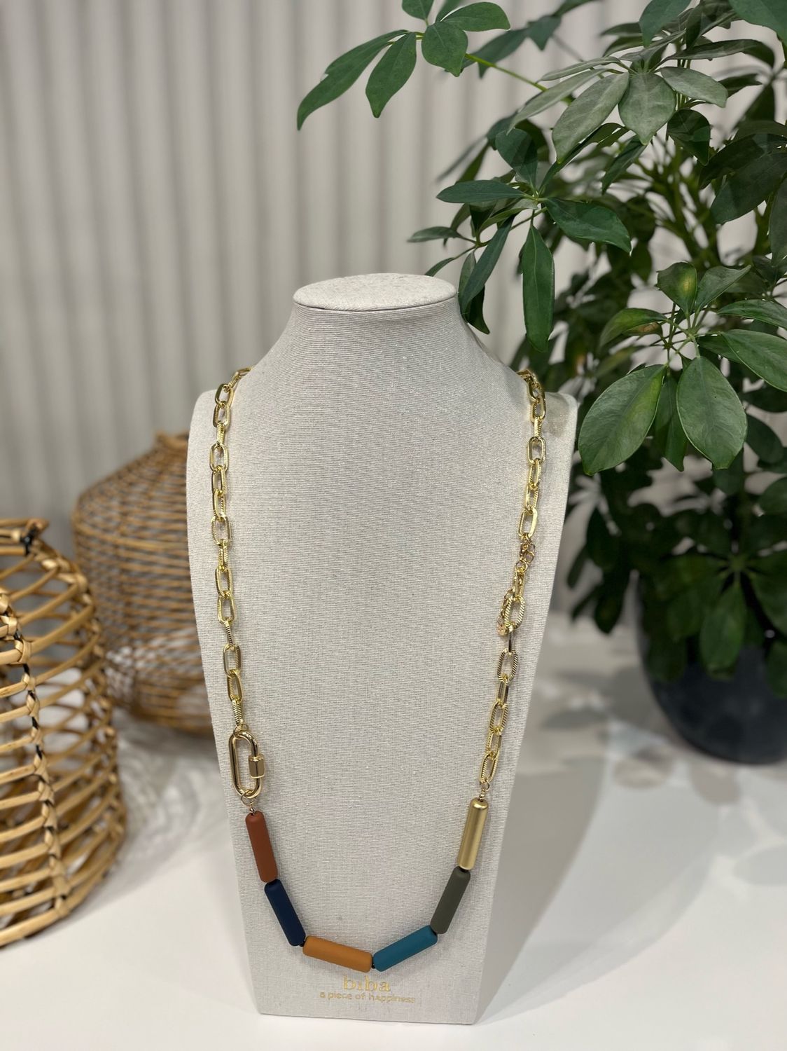 Ketting met grote kralengoudkleurig