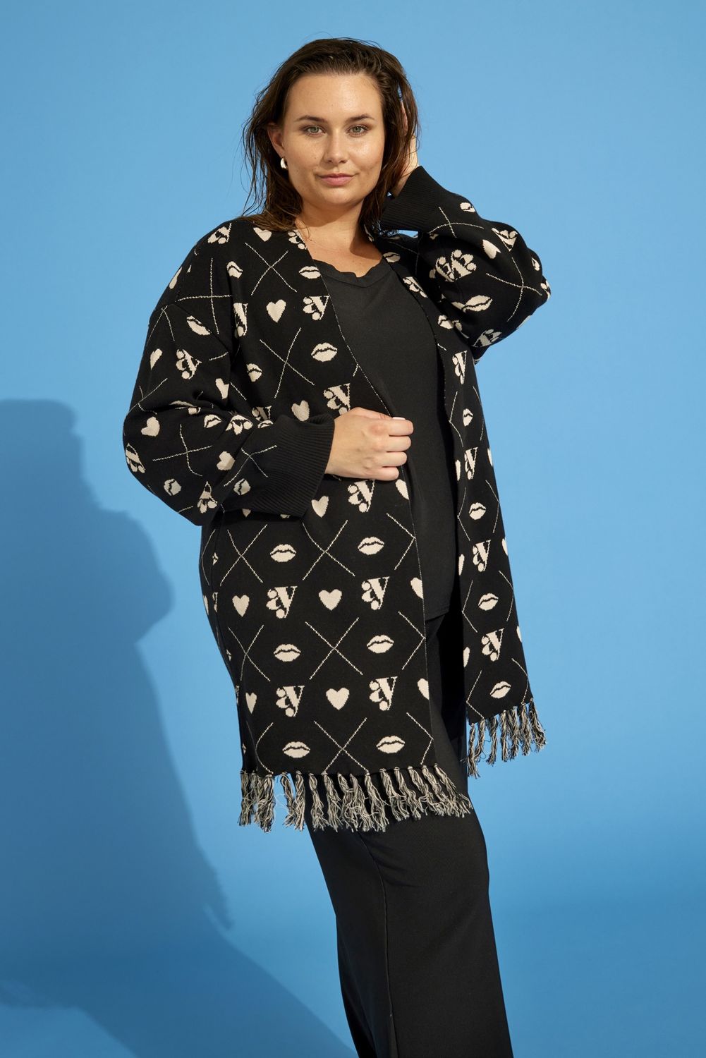 Vest Sicca 184 zwart met rafels
