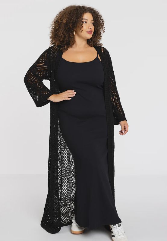 Cardigan long knit black