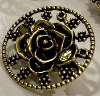 Vestclip rond goud roos