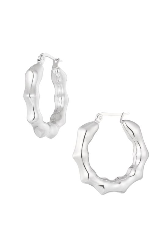 Oorbellen ronde kronkels - zilver