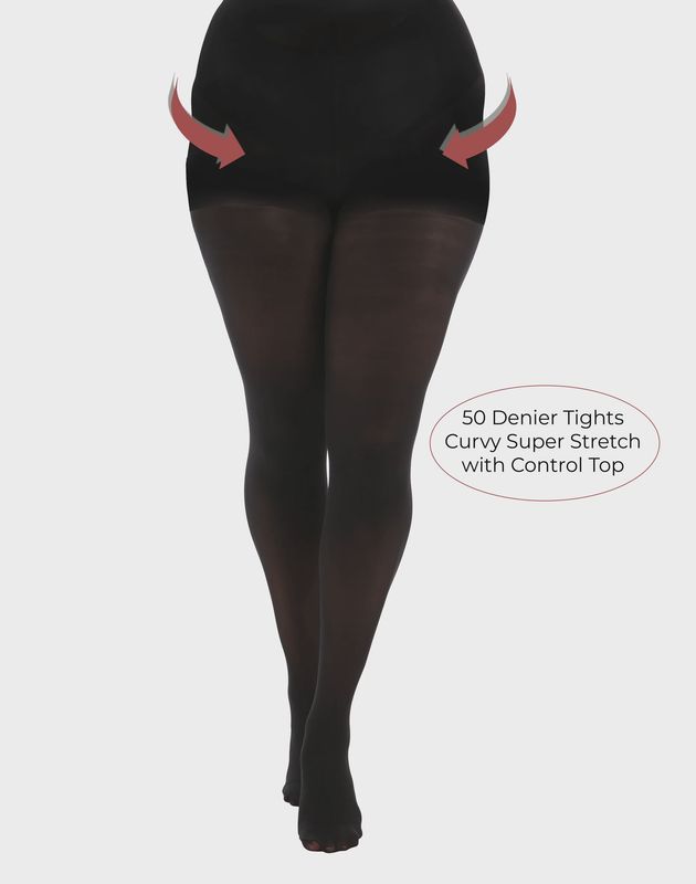 Controle top black 50 denier