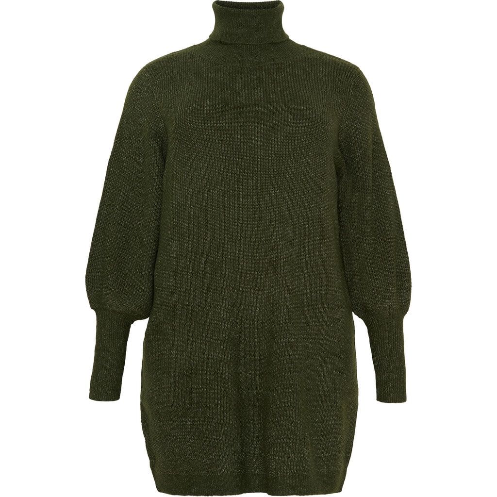 Trui jurk met col, donker groen