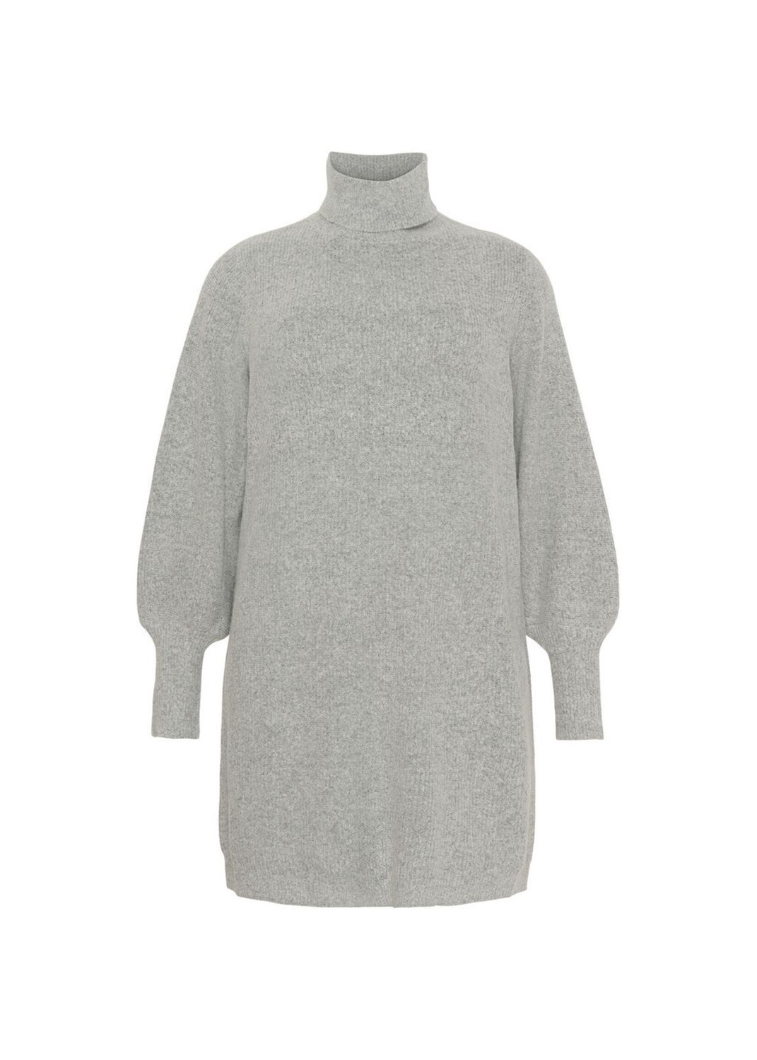 Trui Jurk met Col Light Grey Melange