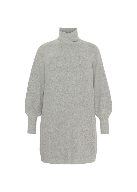 Trui Jurk met Col Light Grey Melange