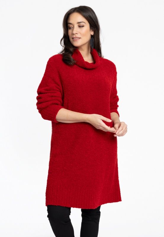 Pullover Teddy rood met col
