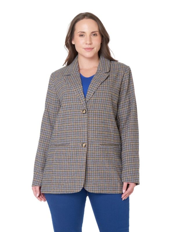 Blazer blue brown check
