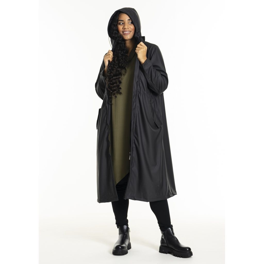 SGy long raincoat black