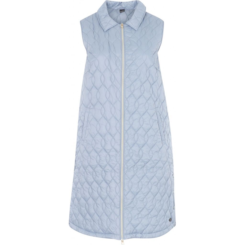 Bodywarmer lang licht blauw
