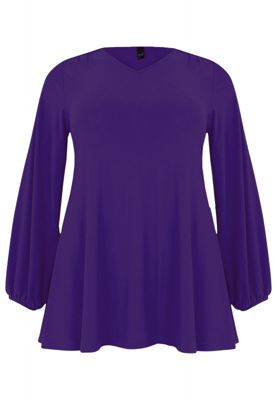 Tuniek wide bottom V-hals dolce paars