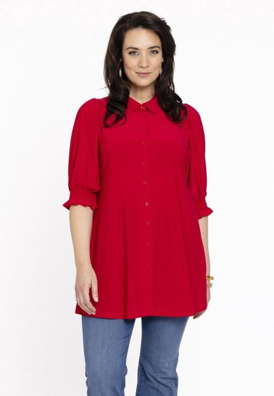 Blouse puffsleeve red