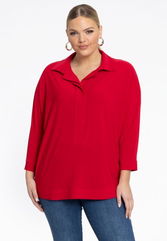 Blouse kimono 7/8 mouw Dolce rood