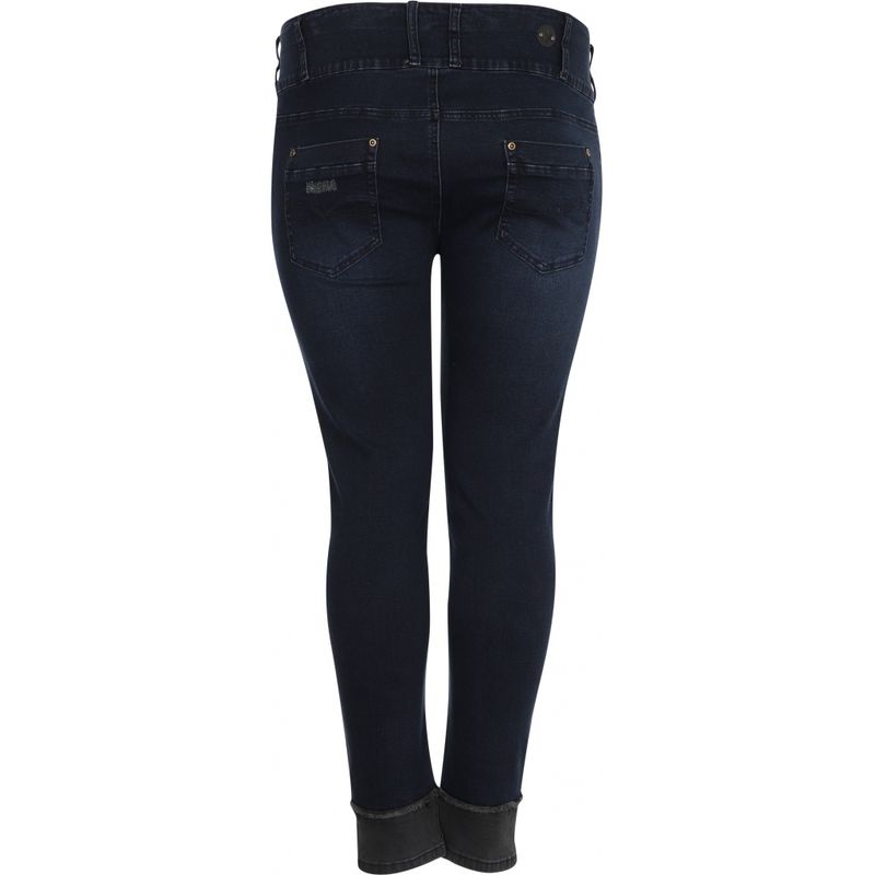 Jeans blauw met strookje grijs
