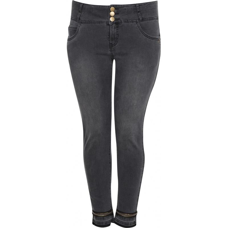 Jeans grijs met palletjes