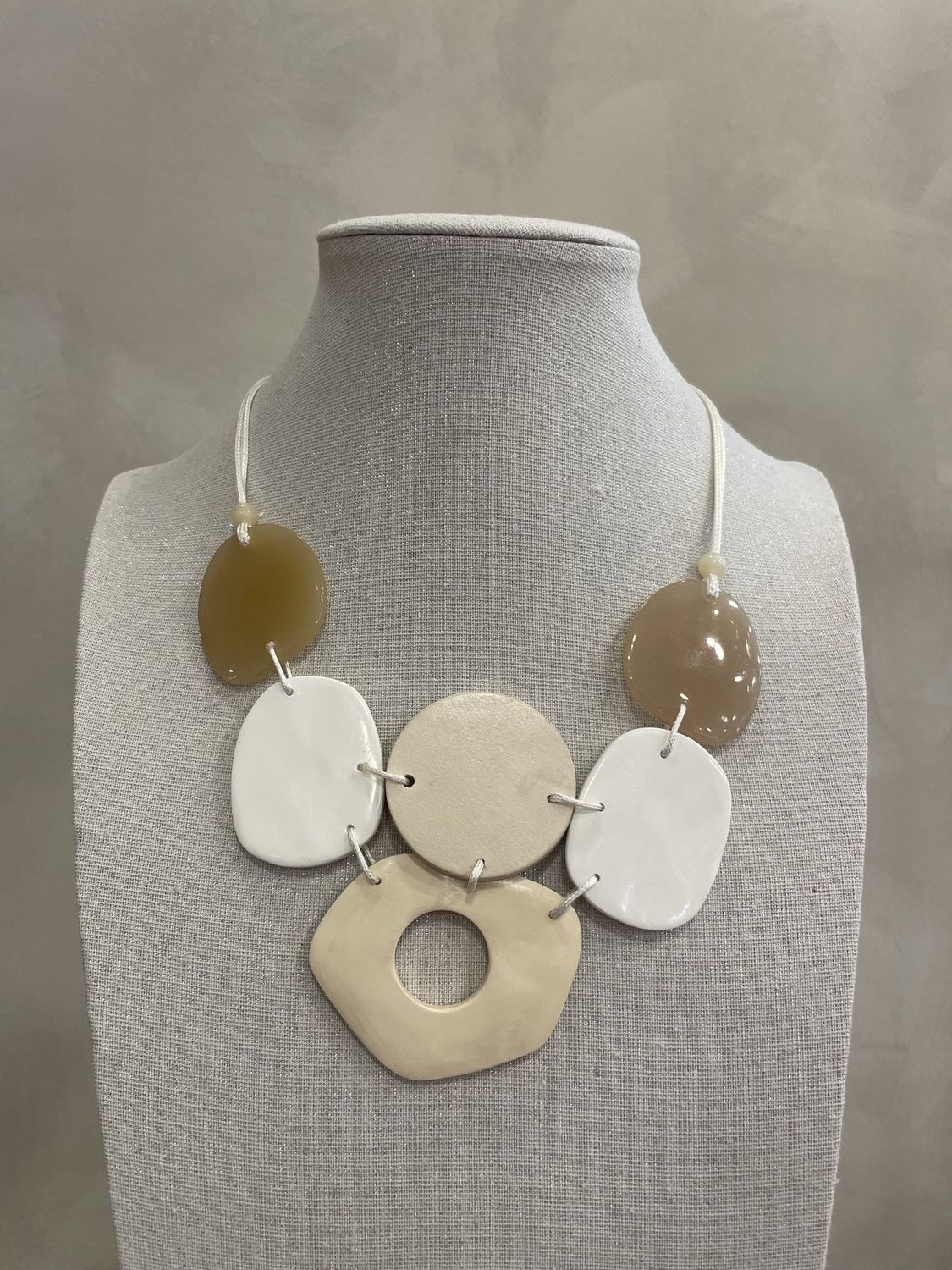 Collier schelpen wit