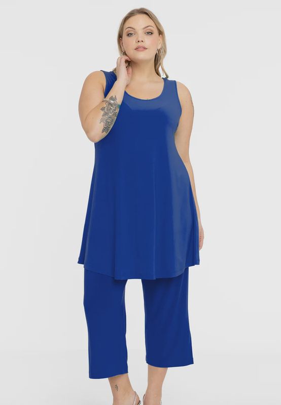 Trousers 7/8 DOLCE split Kobalt