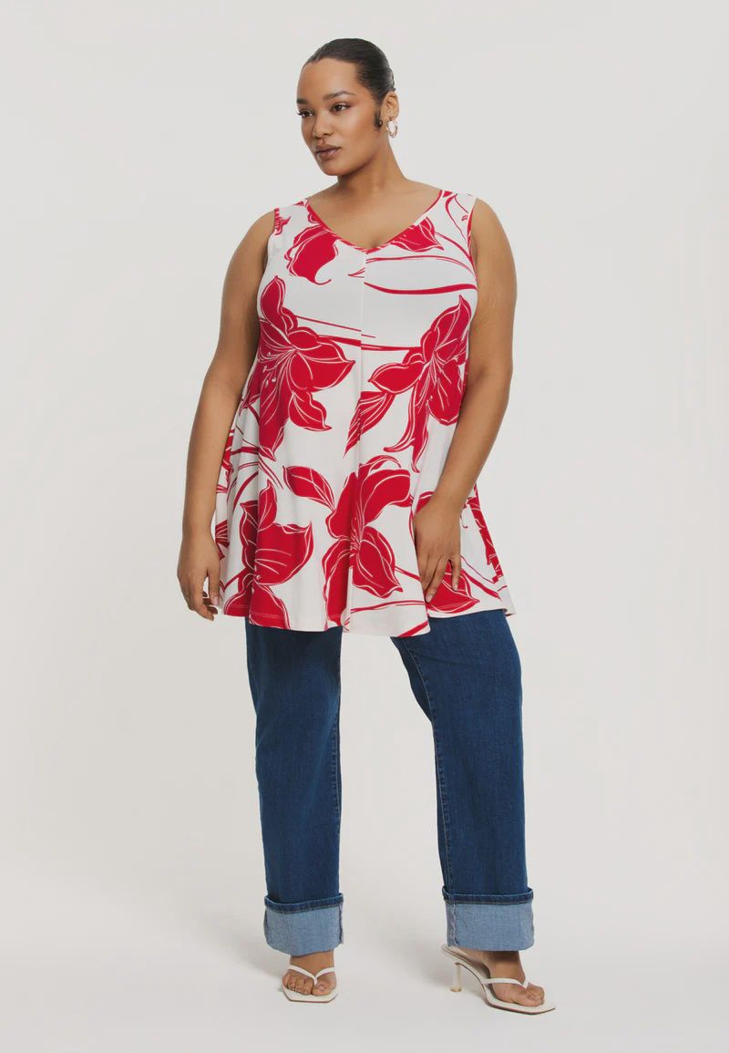 Singlet swing LILY rood/wit