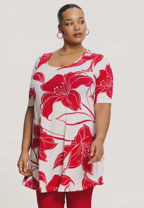 Top Lily rood/wit