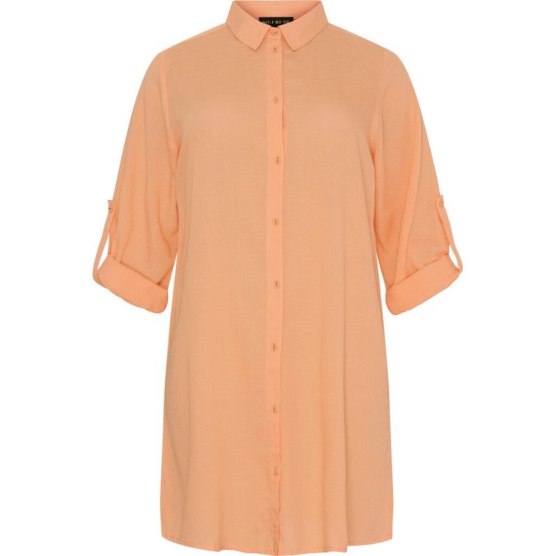 Long shirt w turn up sleeves Coral Reef