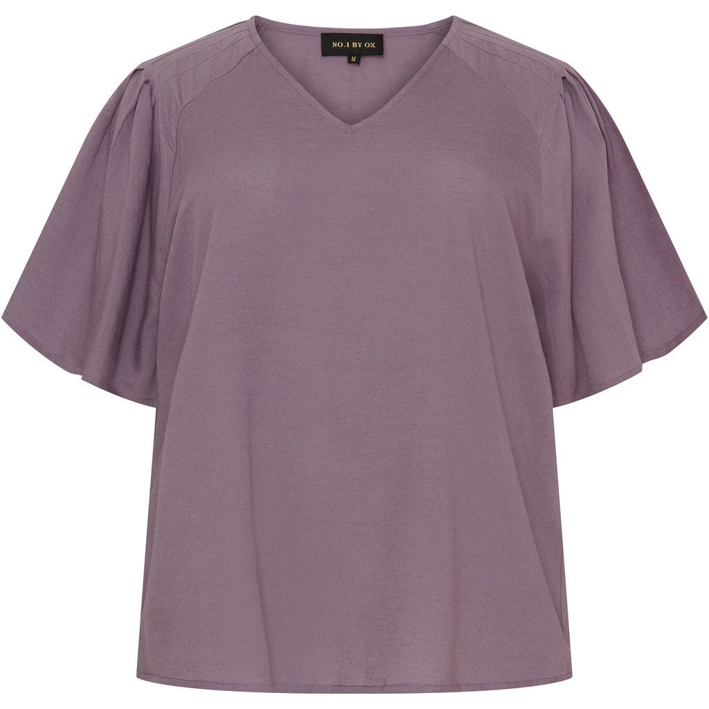V neck blouse and flair 1/2 sleeves Purple Sage