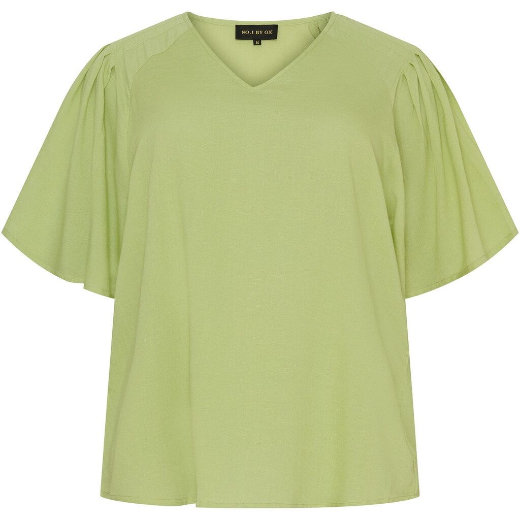 V neck blouse and flair 1/2 sleeves Nile Green