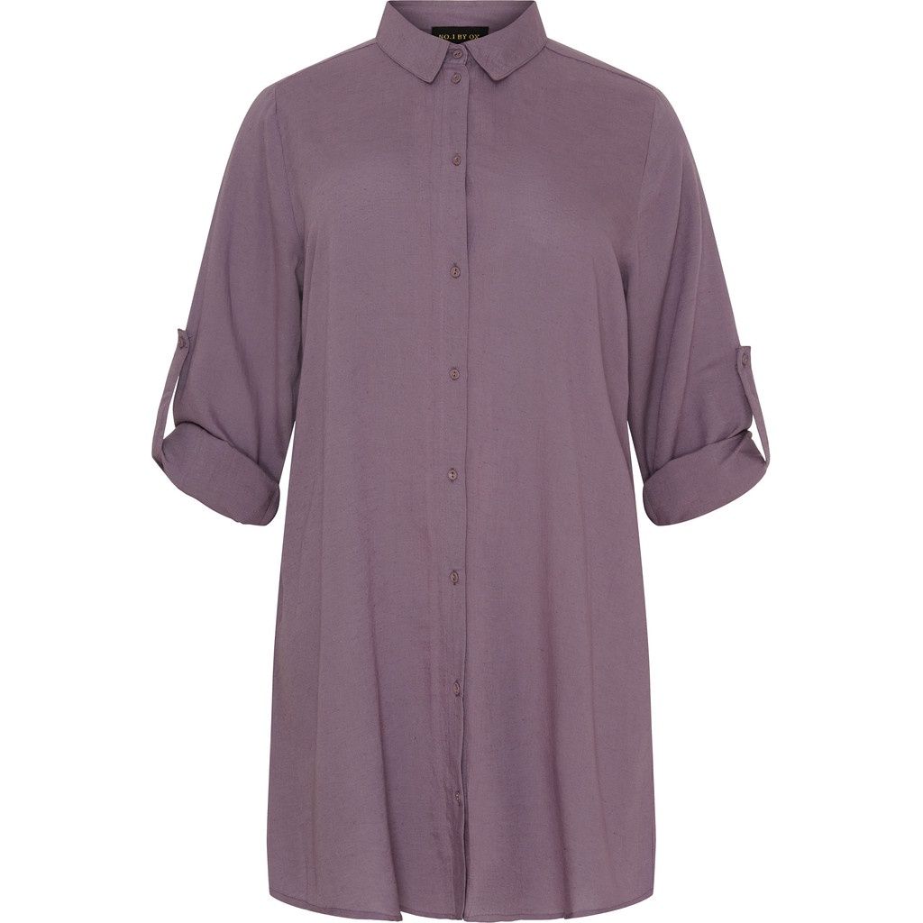 Long shirt w turn up sleeves Purple Sage