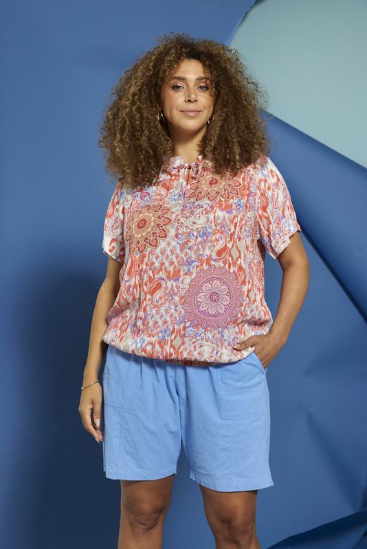 Lyne 830-Blouse Coral poppy