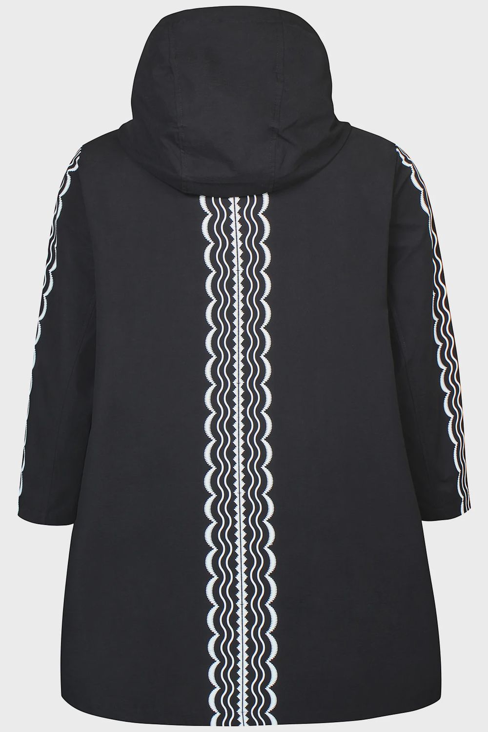 Jas Eila zwart met witte opdruk