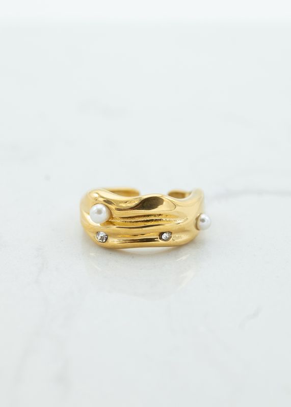 Statement ring met parels