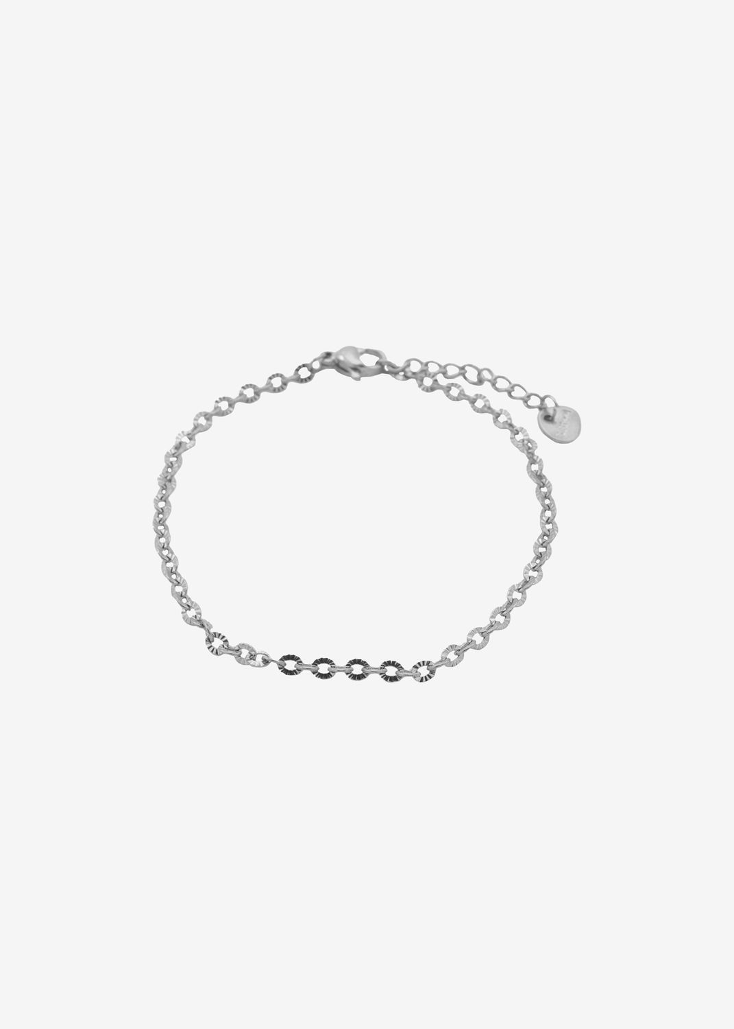 Schakelarmband platte schakel - Zilver