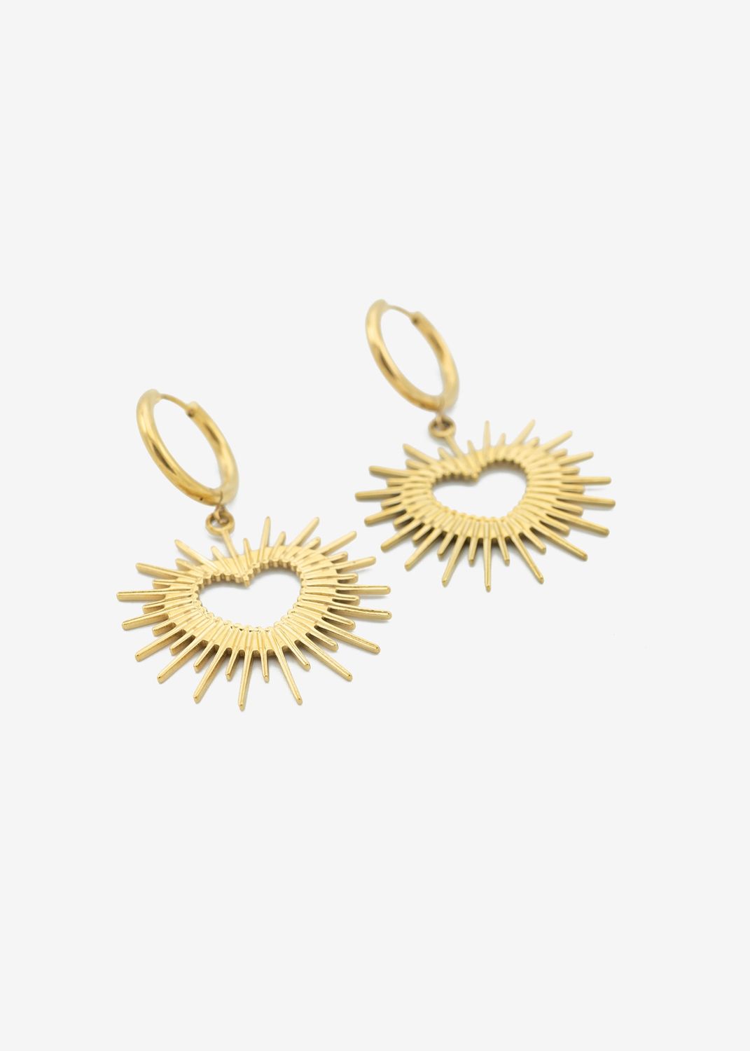 Statement oorbellen sun heart