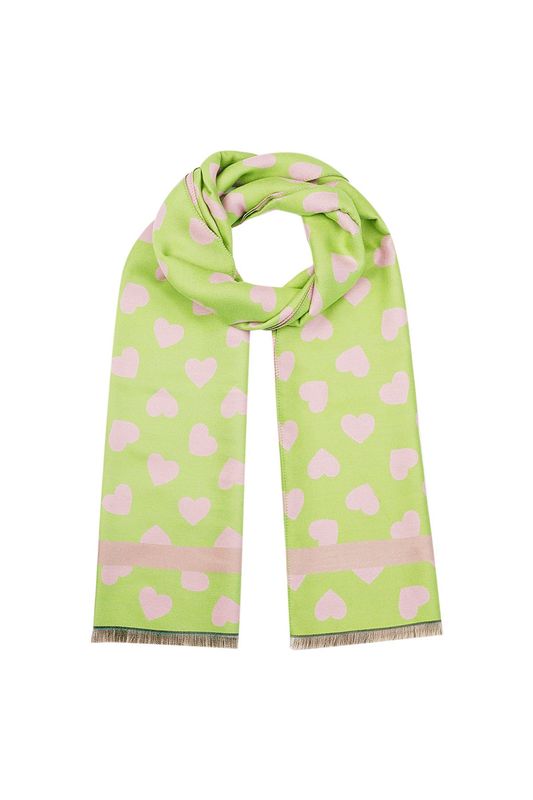 Happy hearts scarf - green