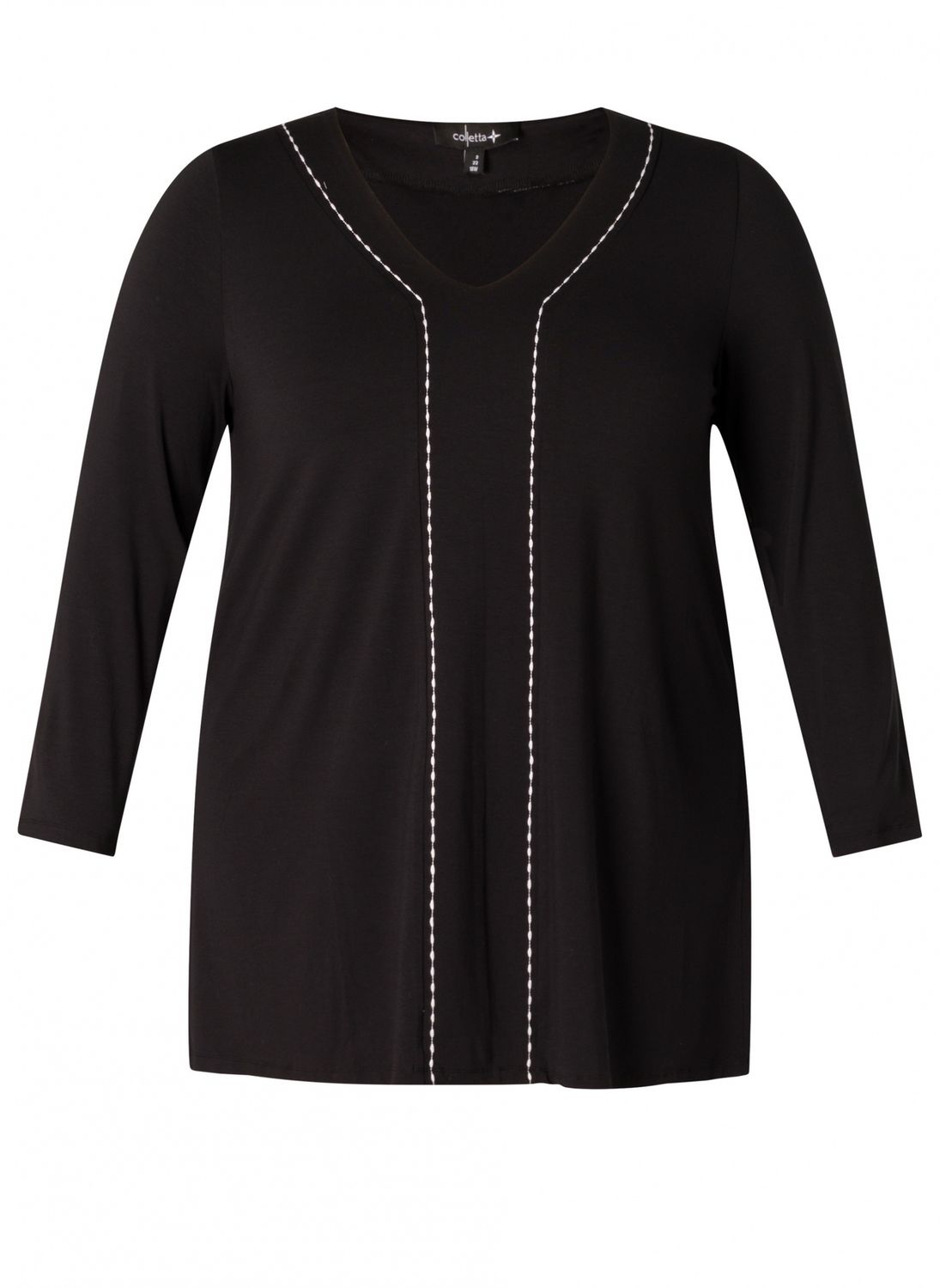 tuniek zwart met wit stiksel