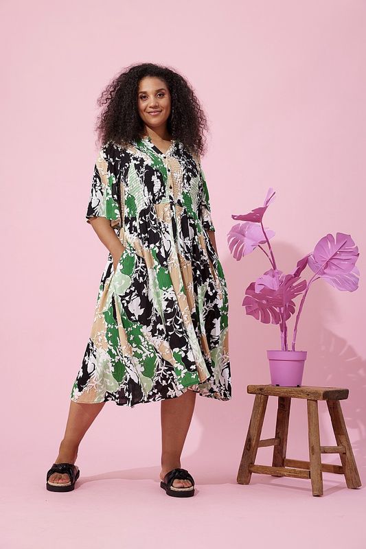Dress Sonia groen taupe