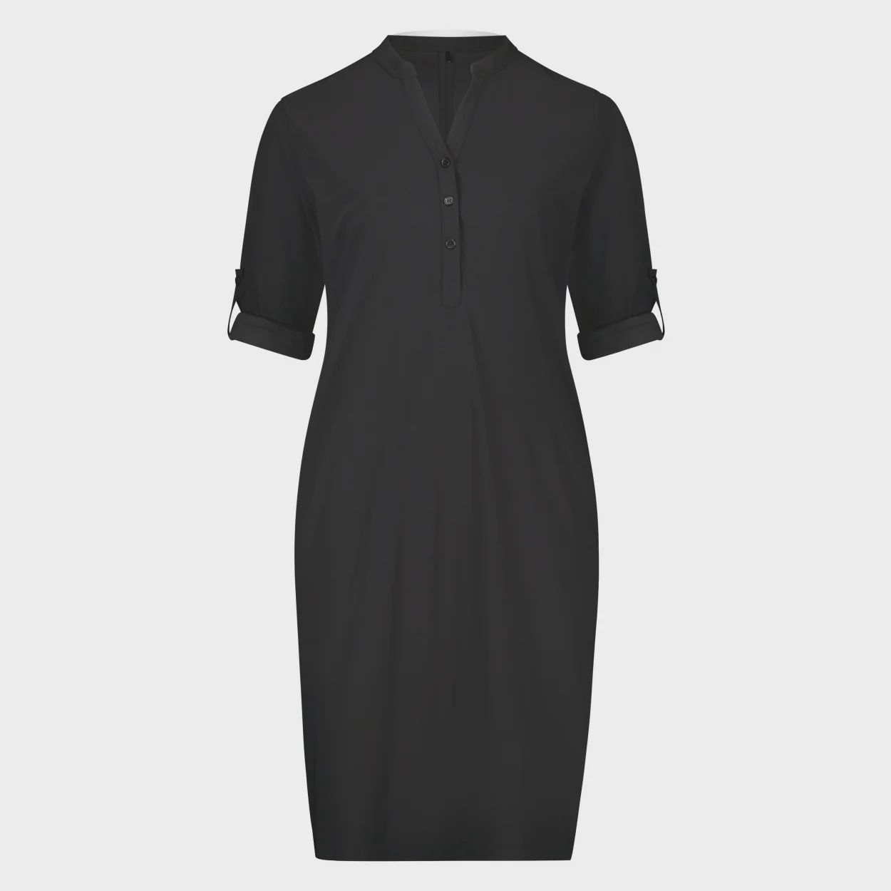 Mao Dress LS Black Basic